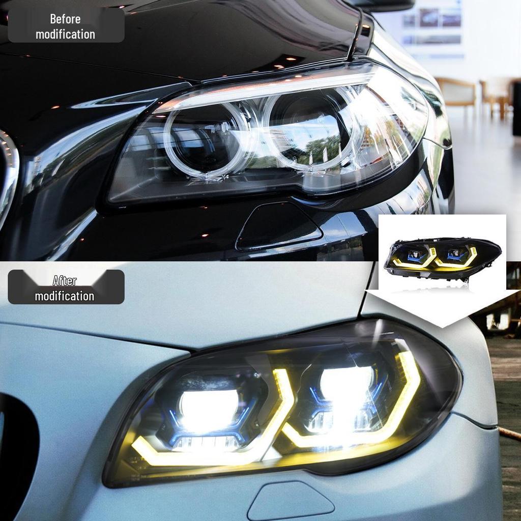 BMW 5 Series (2011-2017) F10/F18 Headlight Assembly with Modified Spoon LED DRLs & Flowing Turn Signals