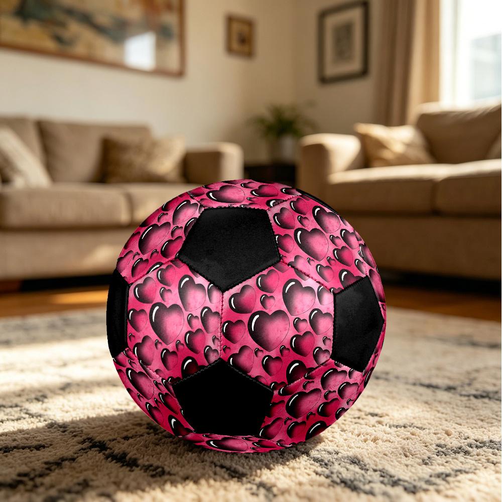 1PC Heart Love Romance Day Soccer Ball Size 5 Football Machine Sewn Indoor/Outdoor Universal Football W106