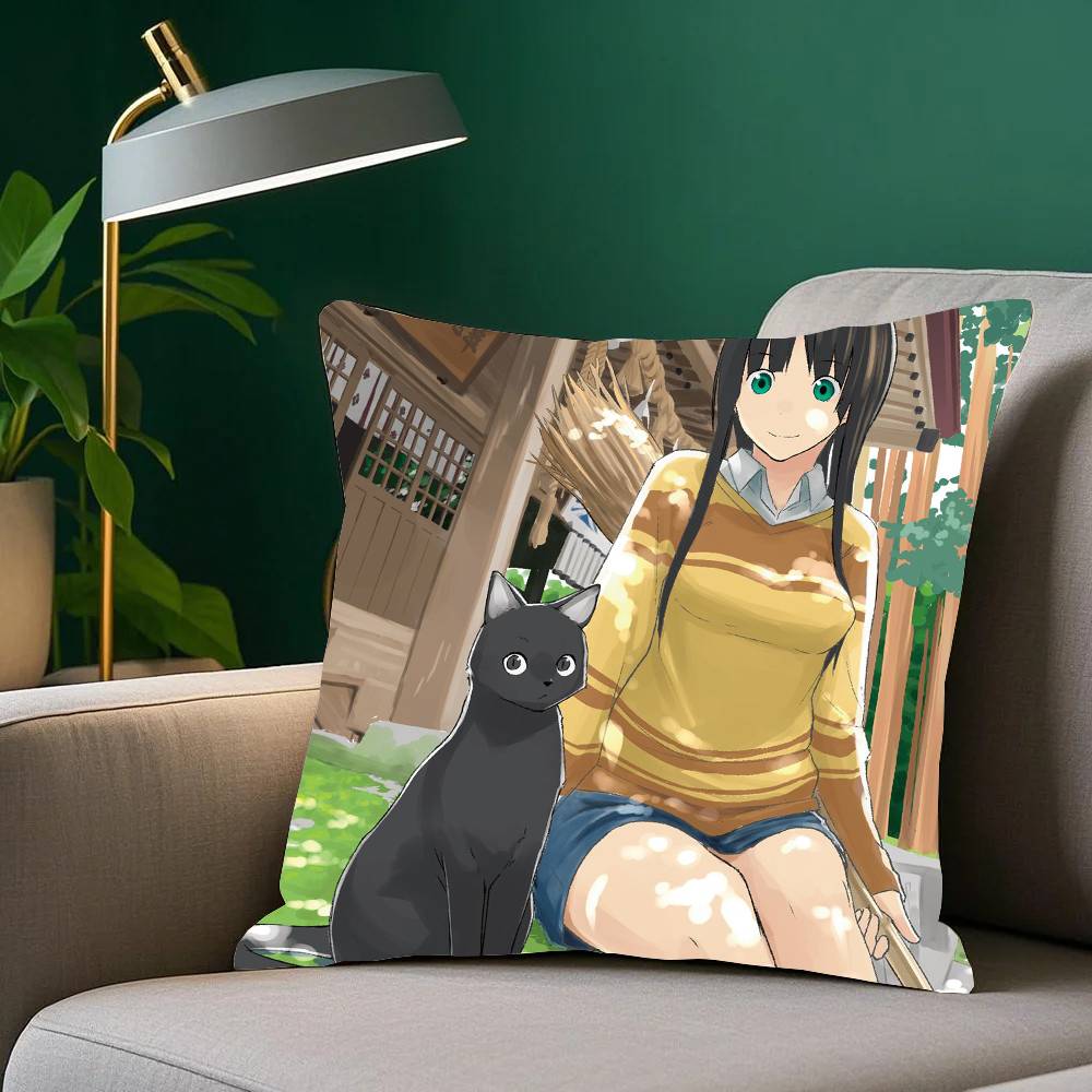 Anime F-Flying Witch Pillow Case Home Decor Throw For Sofa Bed Car Room Decor Gift Idea