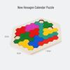 Hexagonal Wooden Geometric Puzzle Blocks for Kids 