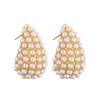 Hot Sale Luxury Jewelry Pearl C-shaped Earrings Korean Fashion Design Women's Earrings