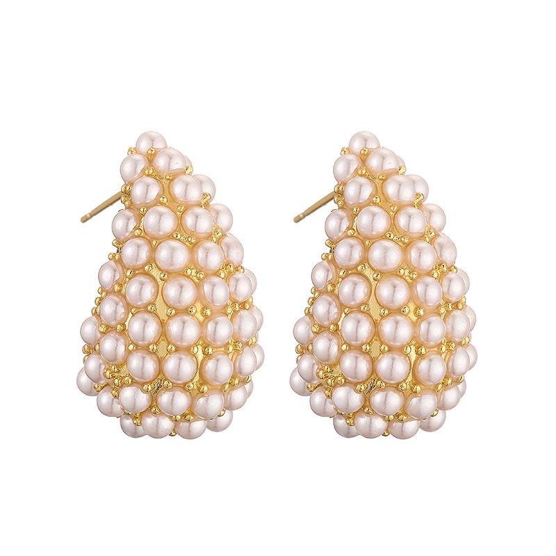 Hot Sale Luxury Jewelry Pearl C-shaped Earrings Korean Fashion Design Women's Earrings