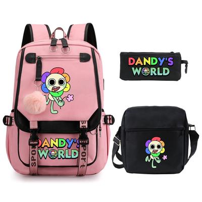 Dandy's World Game Merchandise Elementary and Middle School Students Fashion Schoolbag Children's Backpack Three-piece Set