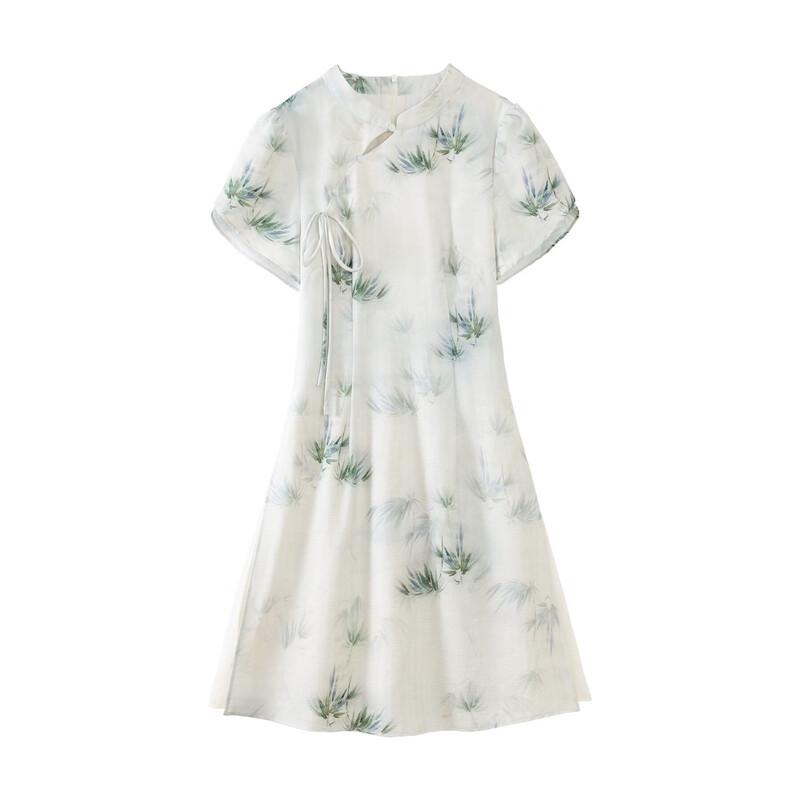 Lù Xiàngnán New Chinese Style Short-Sleeved Long Dress