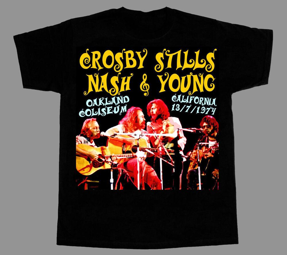 Crosby, Stills, Nash & Young T-shirt Black Cotton For men Women All Sizes CB156 Unisex T-Shirt L