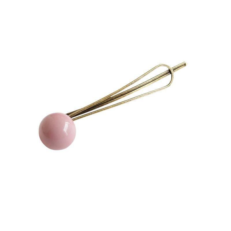 Retro Korean Sugar Bean Hairpin: Colorful Beaded Clip for Adult Bangs