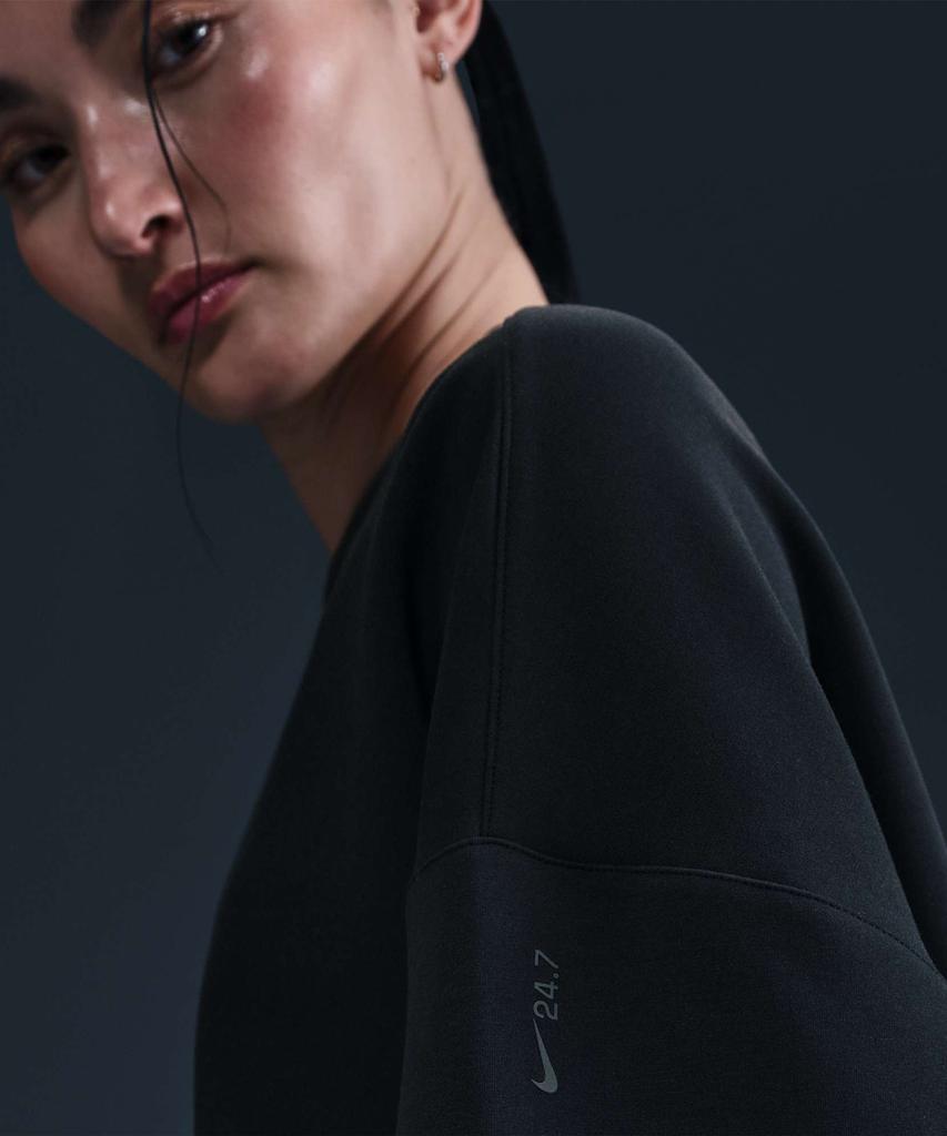 NIKE 24.7 Impossible Soft Dry Fit Oversized Crew Neck Top W - Black:Dark Smoke Grey / Hq8194-010