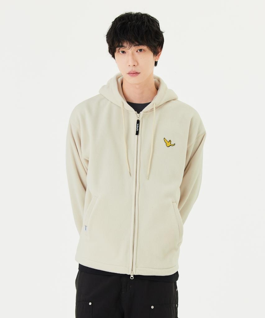 Mark Gonzales Angel Fleece Hooded Jacket - Ivory