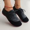 Lace-Up Boken Shoes for Women 2025 New Spring/Fall Flats Retro Soft Leather Loafers with Slip-On Design