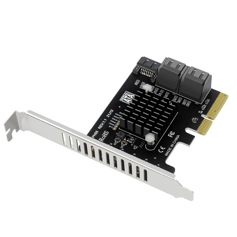 

PCIe To 5-Port SATA3.0 Expansion Card Supports Cascaded Trim PCIe X4 To SATA3.0 Expansion Adapter Card for Windows/Linux/Mac OS