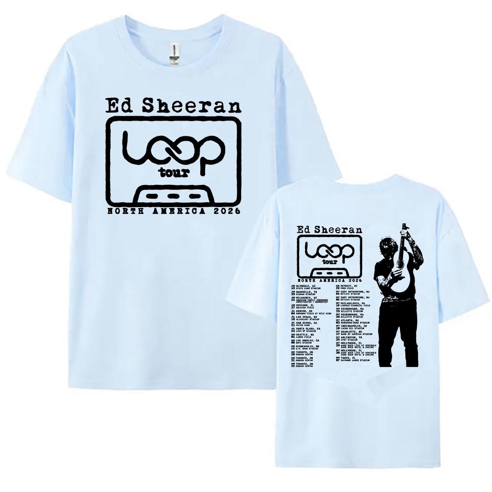 Ed Sheeran Loop Tour T-shirt North America 2026 Graphic Print Tees Summer O-neck Short Sleeve Unisex Tshirts Streetwear