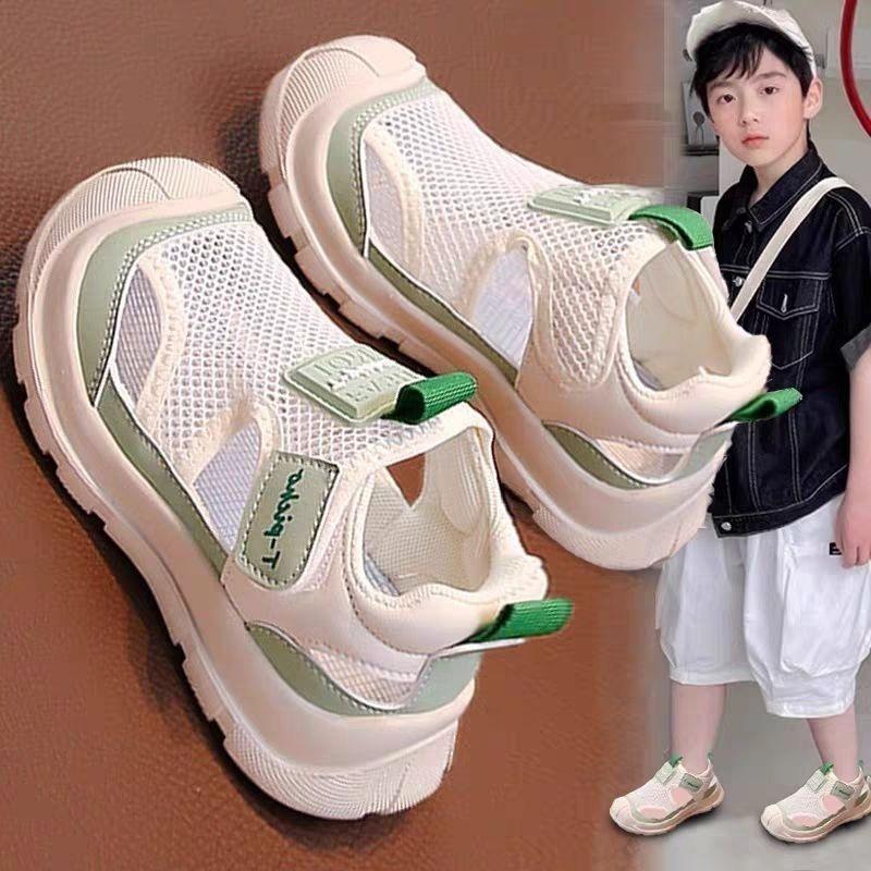 Jungensandalen Sommer neue Mädchen Netzschuh atmungsaktive Kinderschuhe weiche Sohle rutschfest Jungen Freizeitschuh Mode Mädchen Einzelschuhe