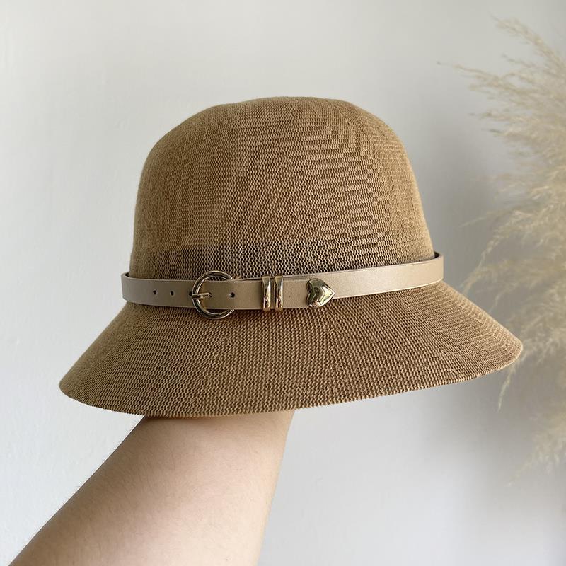 Cotton and Linen Hat Women's Spring and Autumn Thin Women's Bucket Hat Breathable Sun Hat Basin Hat Sunscreen Sun Hat Tide