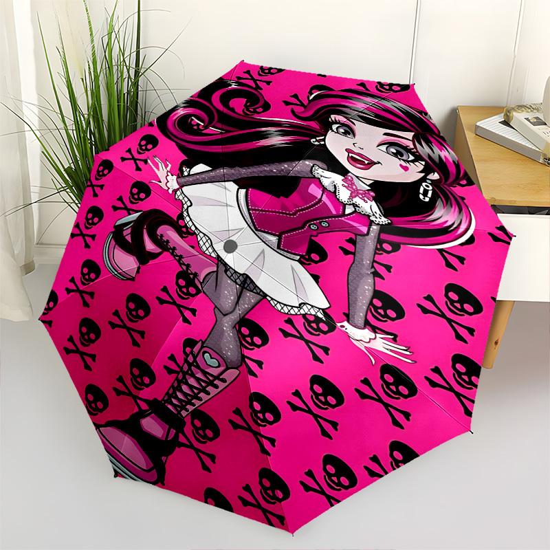 

Monster High, Gothic FashionThemed Automatic Opening and Closing Umbrella 8 Ribs, Suitable for Leisure and Going Out, Outdoor Accessory, G