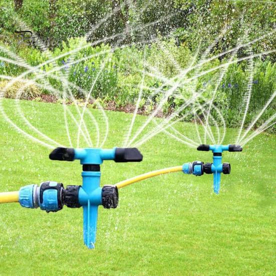 Bewässerungssprinkler, 360 Grad drehbarer Gartensprinkler, großflächige Abdeckung, Rasensprinkler mit Erdspieß zur Pflanzenbewässerung