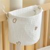 Baby Cot Hanging Storage Bag Bedside Hanging Storage Pocket Cotton Bag for Organizing Diapers & Toy Beside this crib