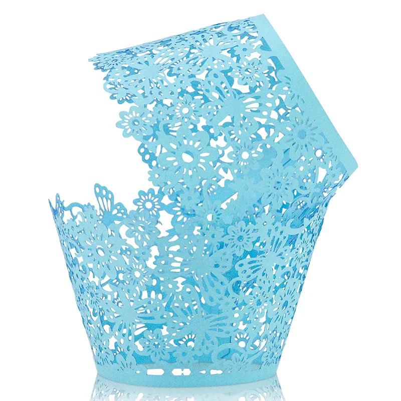 50 Pcs Laser Cut Hollow Cupcake Wrappers Baby Shower Muffin Cupcake Baking Cups Wedding Birthday Party Cake Decoration