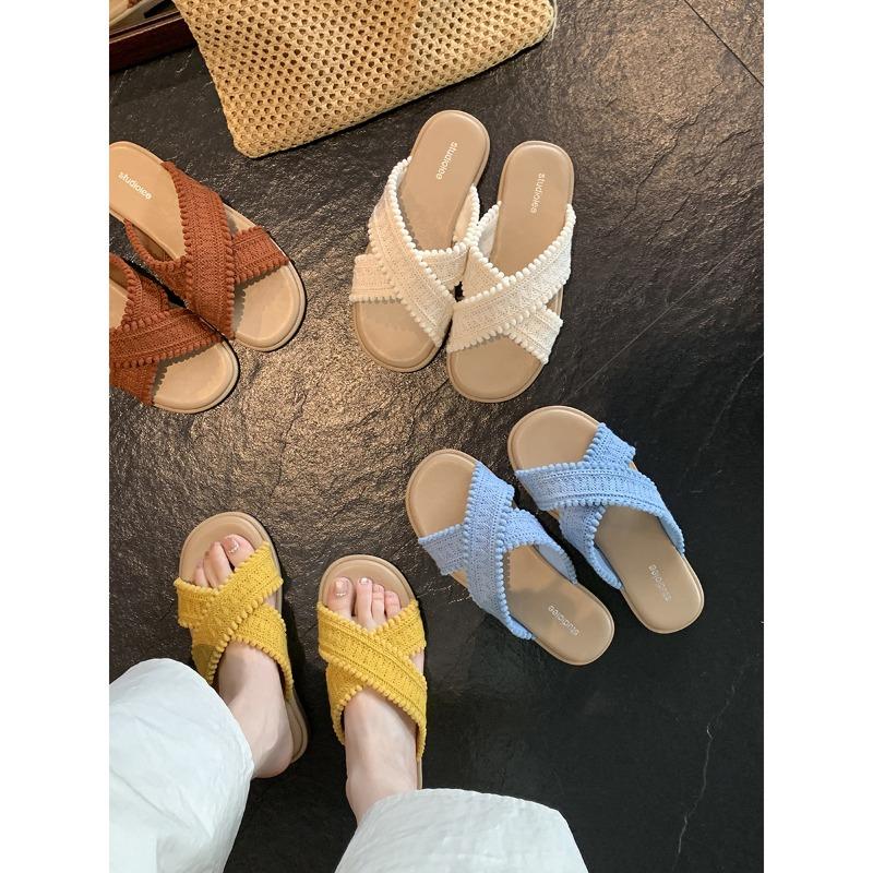 New Style Shoes Sandals Women's Shoes Cross-woven Slippers