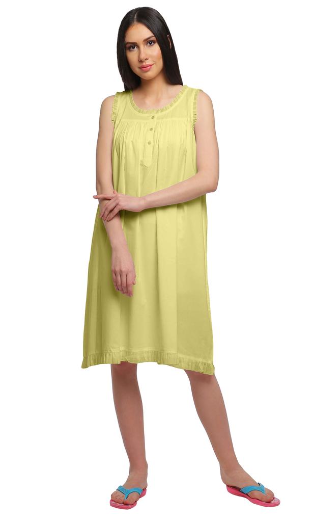 Moomaya Womena    s Solid A-Line Sleeveless Nightdress Cotton Sleepwear Gown