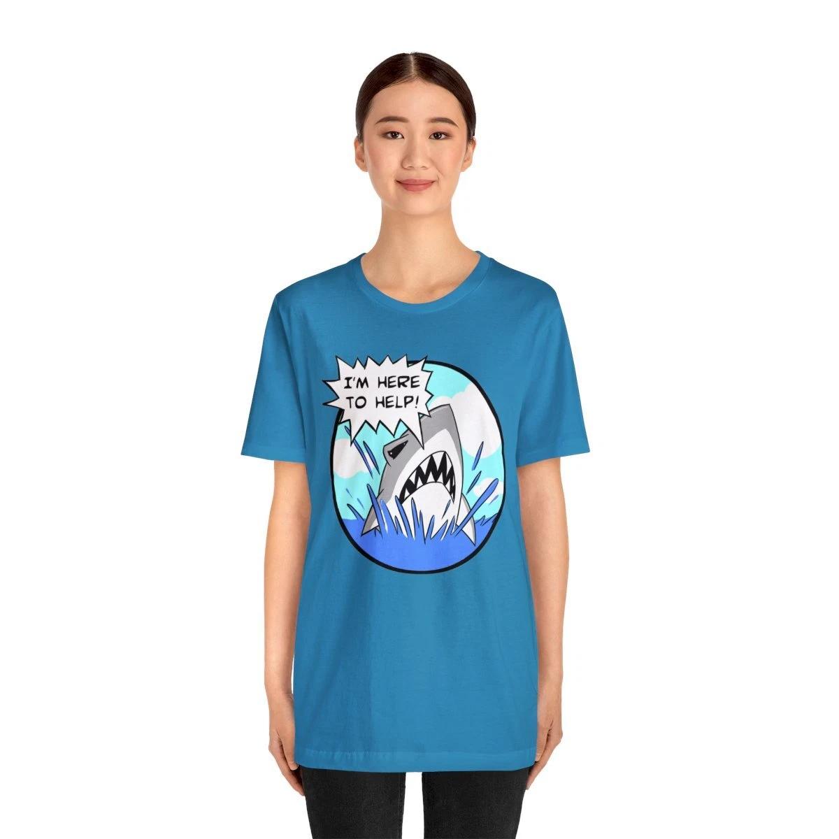 Shark Shirt, White Shark T shirt, Shark Tee Shirt, Funny Christmas Gifts Shirt 3XL