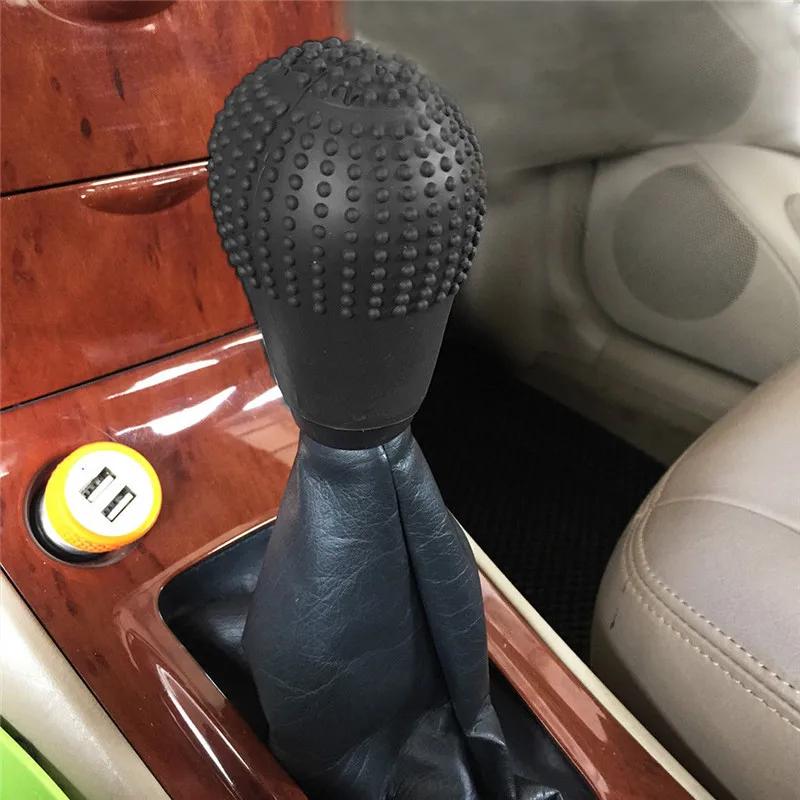 1Pc Car Auto Round Silicone Gear Shift Knob Cover Manual Automatic Non Slip Lever Shifter Knobs Case Protector Bump Stick