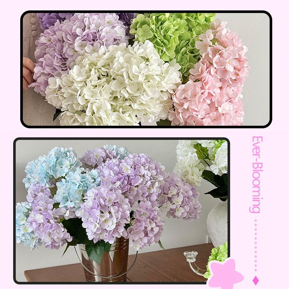 Multi-head Simulation Hydrangea Bouquet DIY Floral Arrangement Latex Hydrangea Big Head Artificial Flower Bouquet Home