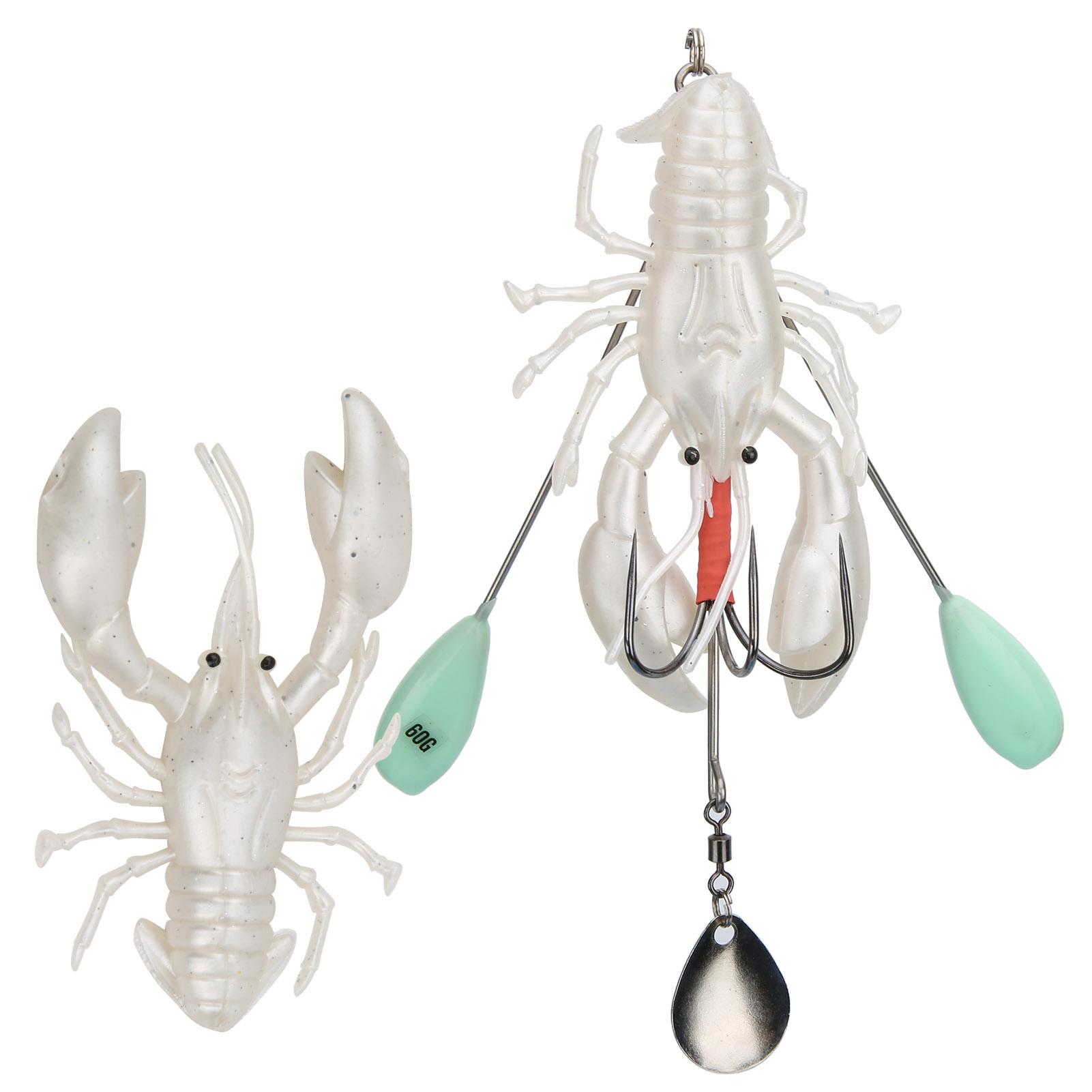 PVC Fishing Lifelike Lures Artificial Crayfish Shape Bait Deep Sea Fishing Accessory 60g серебряный