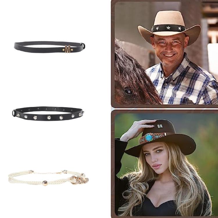 Fedora Cowboy Hat Accessories Braided Hat Belt Panamas Hatband Western CowboyHat
