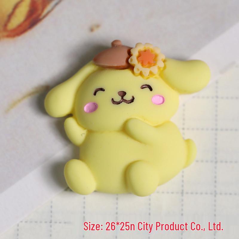 Sanrio Sakura Cartoon DIY Phone Case Accessories & Resin Stickers - Decorative Hair Clip & Cup Headwear Materials.