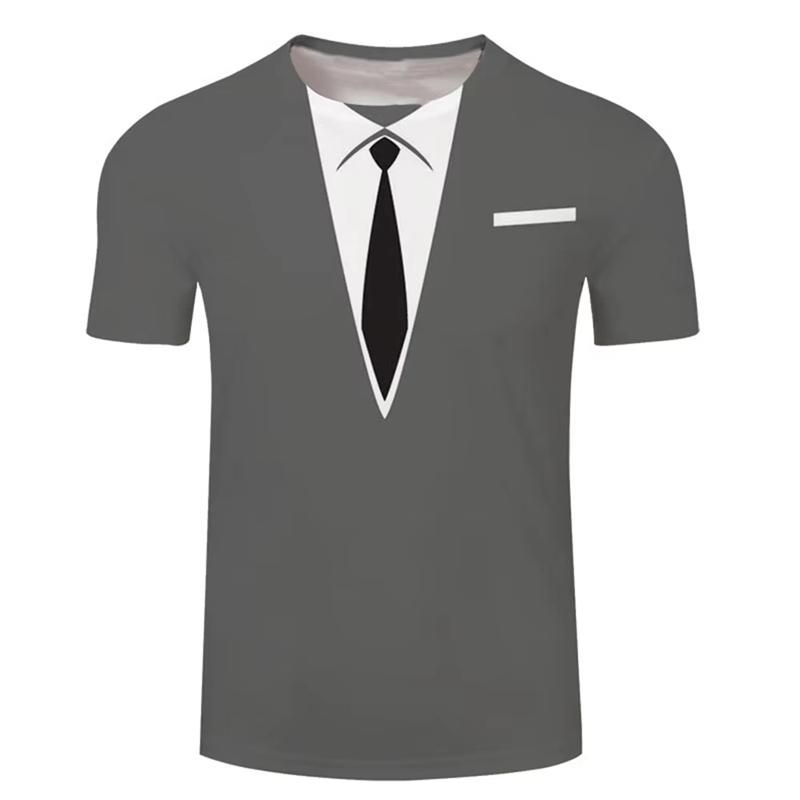 Lustige 3D-Druckanzug-Grafiken Herren-T-Shirts Sommermode Kurzarm-T-Shirts mit Rundhalsausschnitt Casual Oversize-T-Shirts für Herren