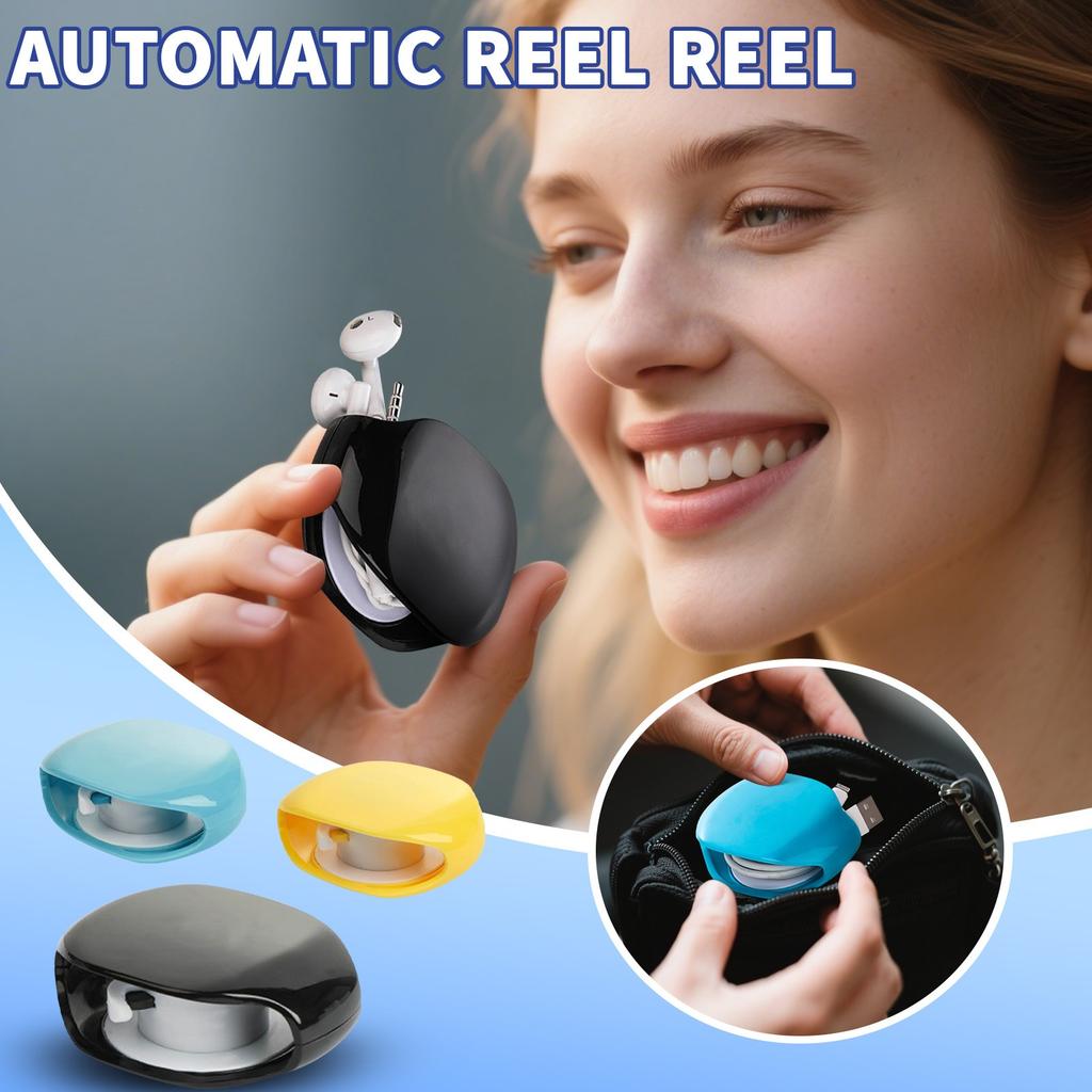 The Automatic Retractable Reel Reel Is Used For Chargers, Data Cables And Wired Headphone Storage Devices