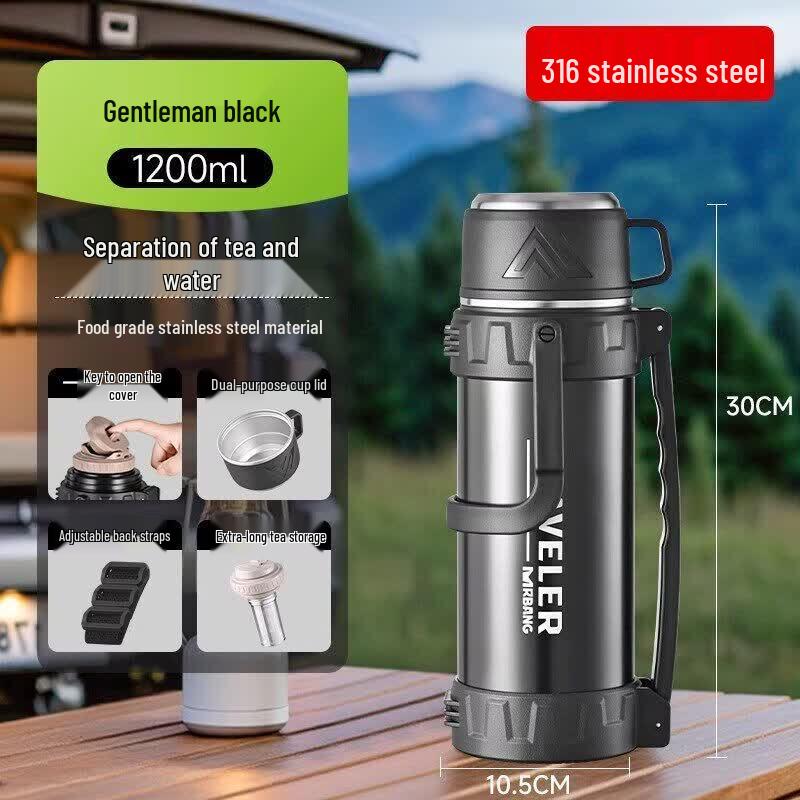 Youluo Portable Stainless Steel Thermos Flask with Carrying Rope