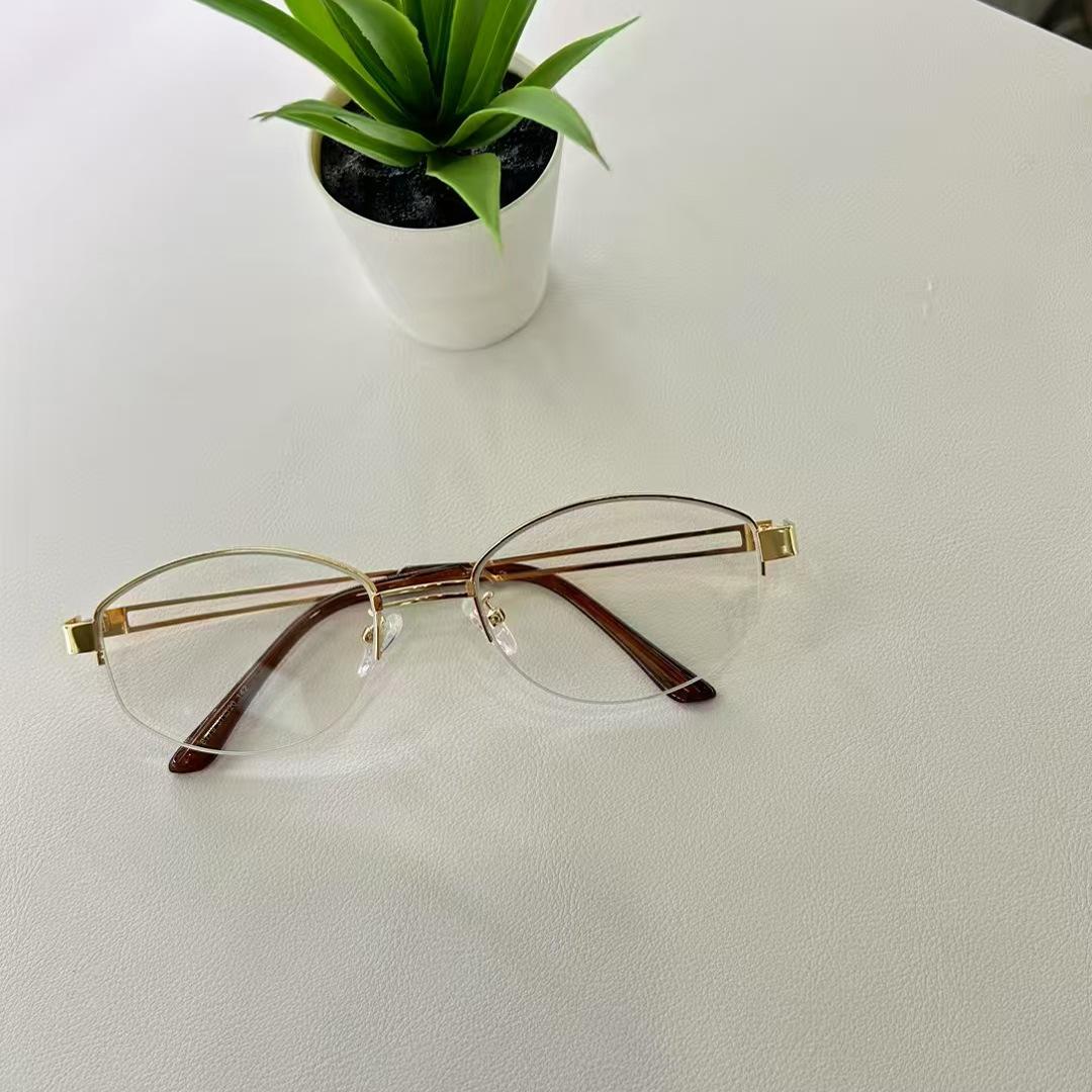 

Vintage Style Women Sun Glass Oval Shape Semi-Rimless Uv Protection Sunglasses For Men Fashion Trendy Party Sunglasses