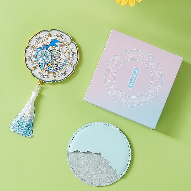 

Harbin Vintage Handheld Round Pocket Mirror - National Tide Travel Souvenir