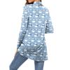 Women's Fashion Christmas Print Long-Sleeved Pocketed Slim-Fit Cardigan Coat