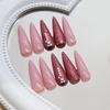 Fake Nails Almond Nail Solid Color Nail Patch Nail Patch Fine Glitter Long Almond Diamond Nail Patch 24 Pieces