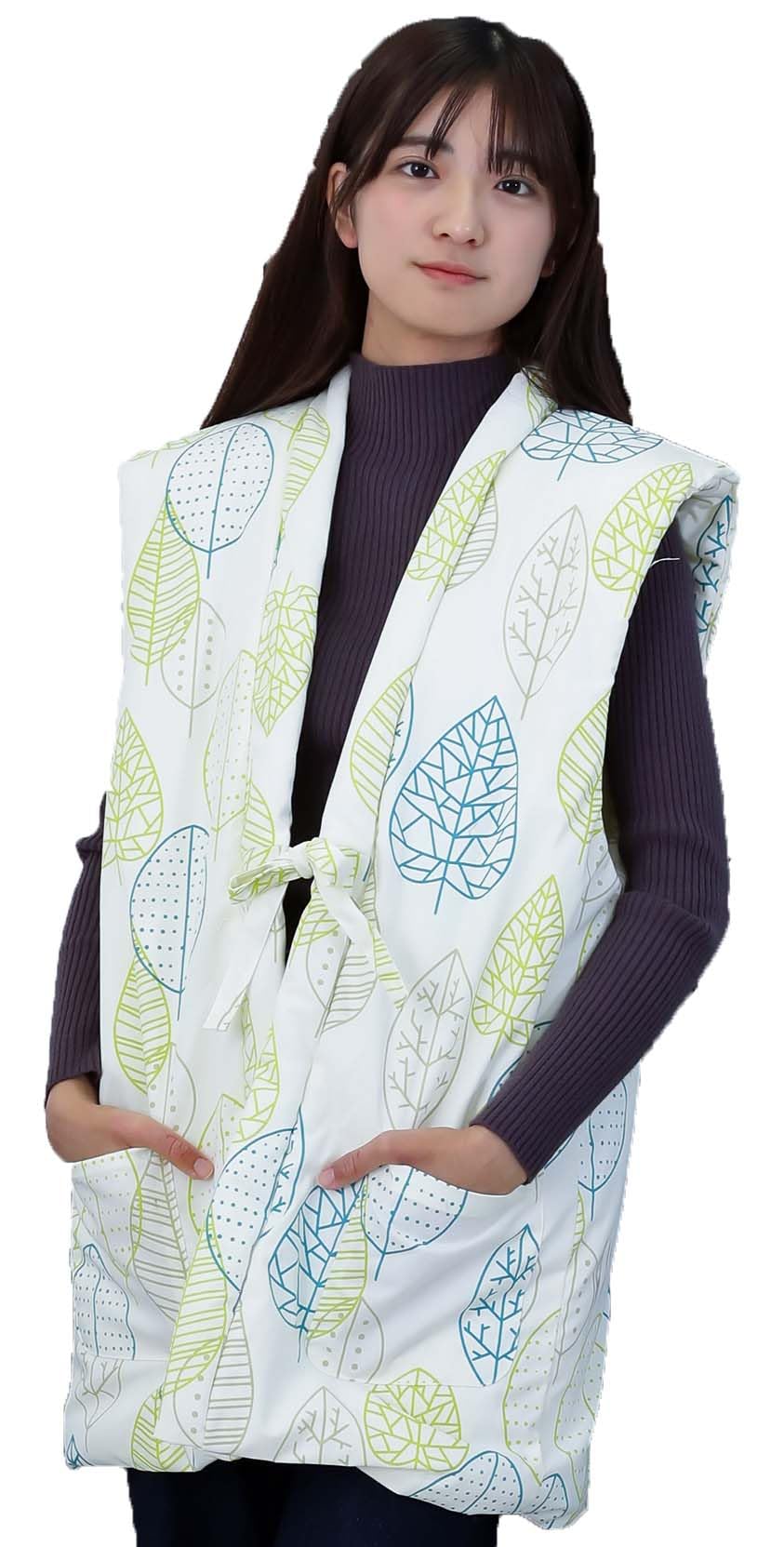 

Sleeveless short boa Scandinavian cold protection leaf one size fits [Yurakuan] jacket, lining, pattern, women s, winter, (Nordic pattern, all)