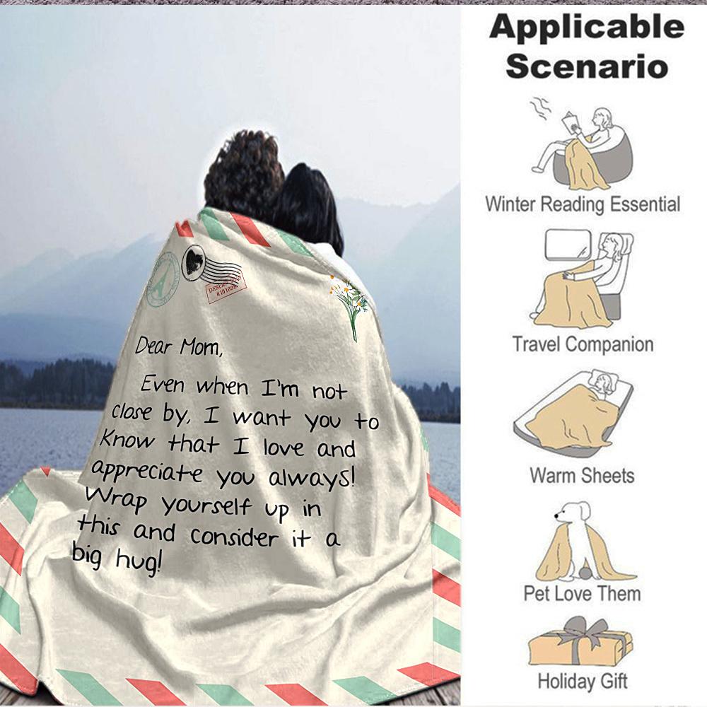 1pc Mom Love Blanket, Lightweight Flannel Throw Blanket For Sofa, Bed, Travel, Camping, Living Room, Office, Couch, Chair, And Bed
