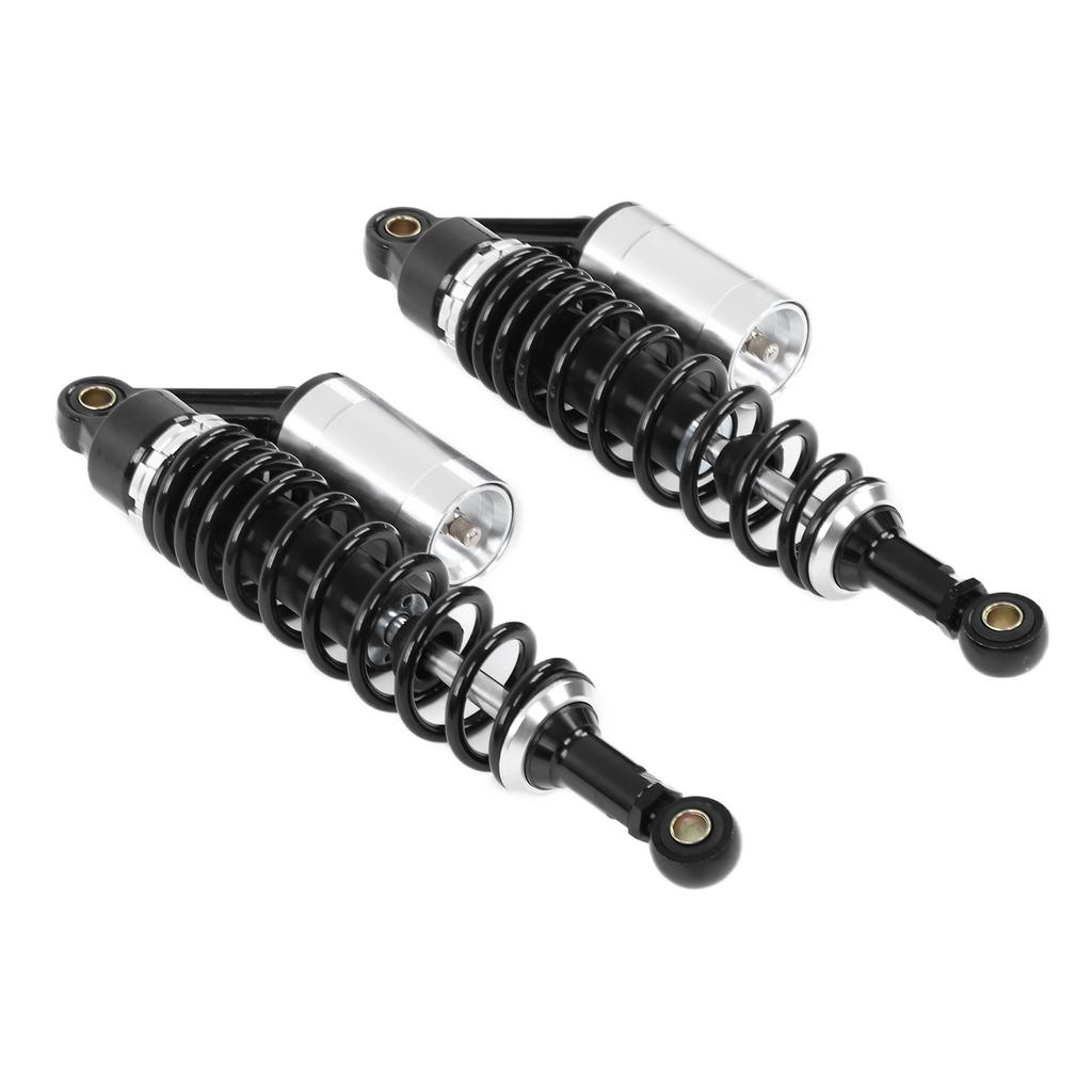 Pair 340mm Motorcycle Shock Absorber Rear Suspension Spring Universal for ATV SUVBlack Silver