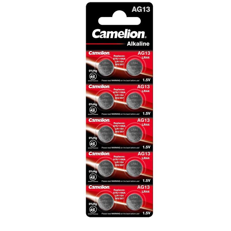

10-кнопочный аккумулятор Camelion Blister AG13 LR44/LR1154/357 без ртути