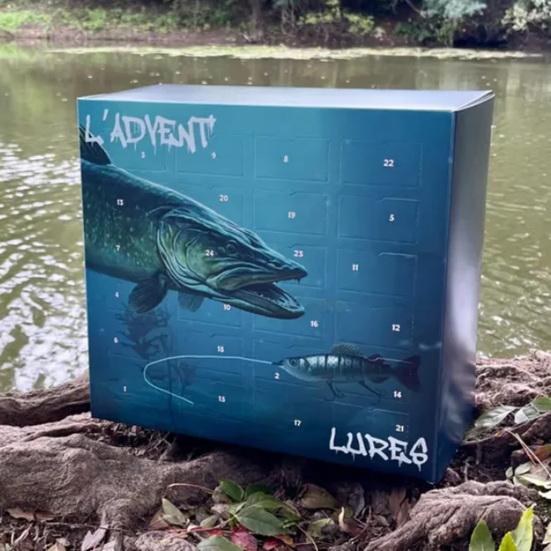 Rybářský adventní kalendář 24 dní Vánoční odpočítávací kalendář se sadou rybářských nástrah pro dospělé muže, dospívající chlapce