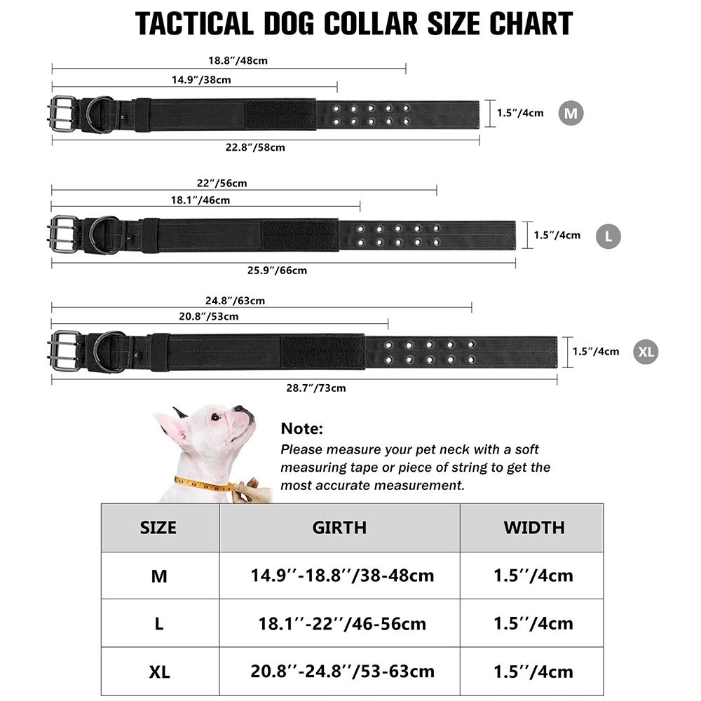 Outdoor Tactical Dog Collar  Durable Nylon Military Collars Outdoor for Medium Large Dogs Training Walking Working Pet Products