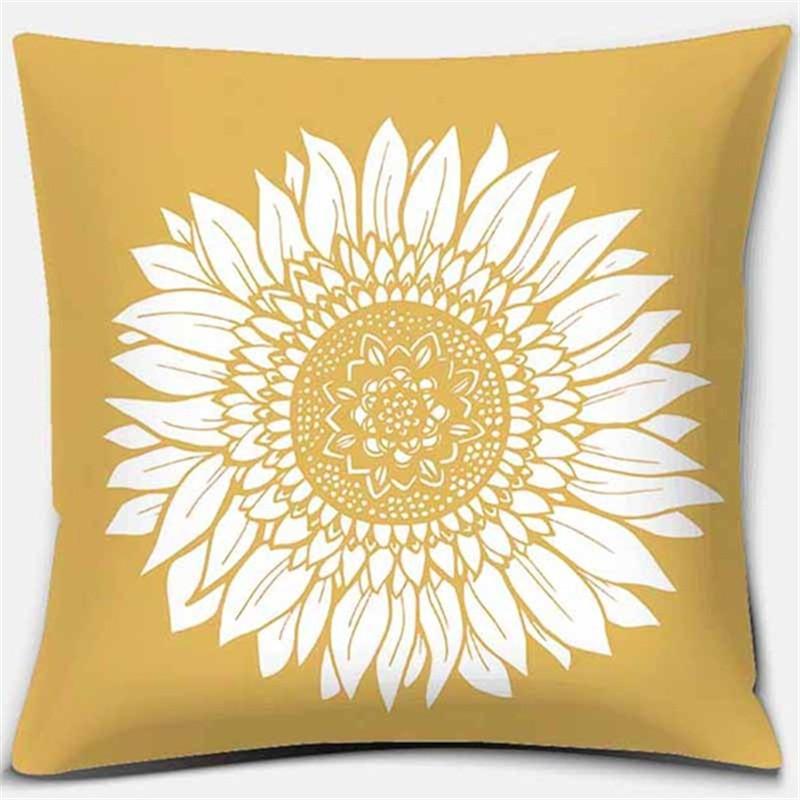 Bright Yellow Simple Geometric Series Pillow Gift Home Office Decoration  Bedroom Sofa Car Cushion Cover