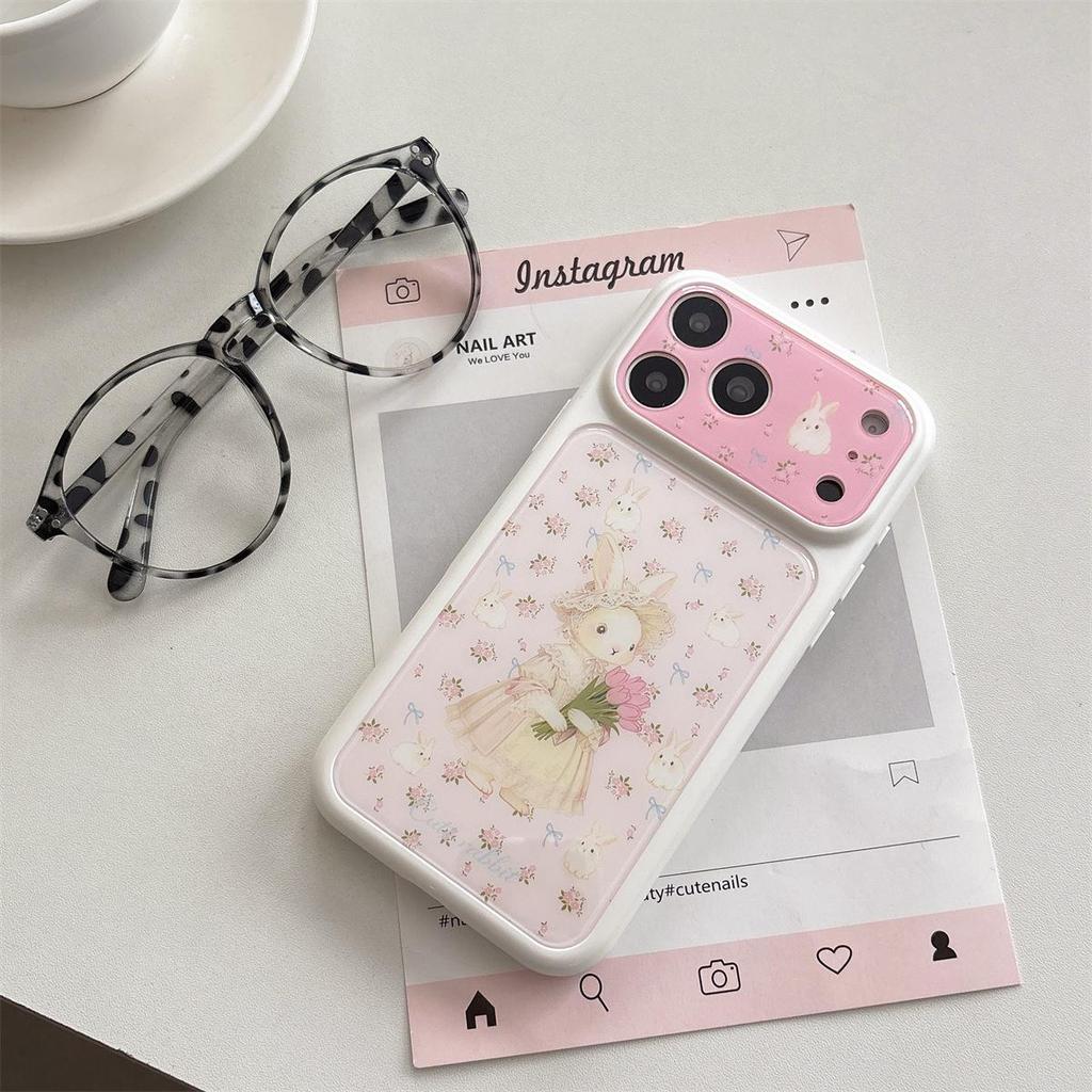 Floral Rabbit Cartoon Drop-Proof iPhone 15 Pro/Max Case