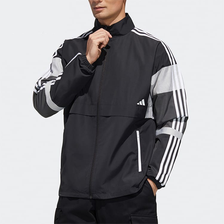 Adidas Jackets Men's Black Stand Collar Moderate Other GL0402
