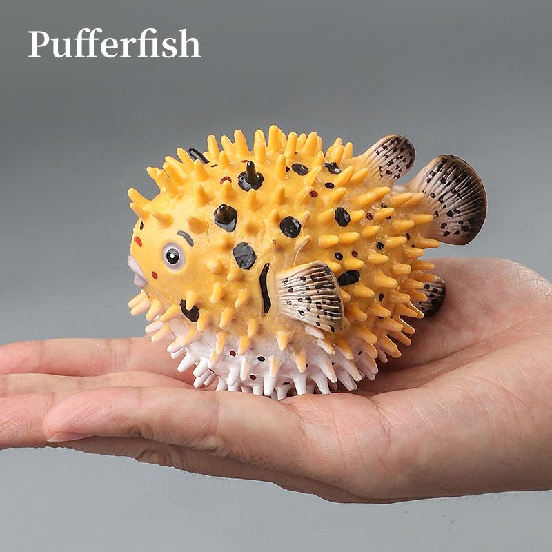 Set di Action Figure Modello Animali Marini - Pesci Oceanici Tonno Pesce Vela Persico Cernia Salmone PVC Giocattolo Educativo per Bambini