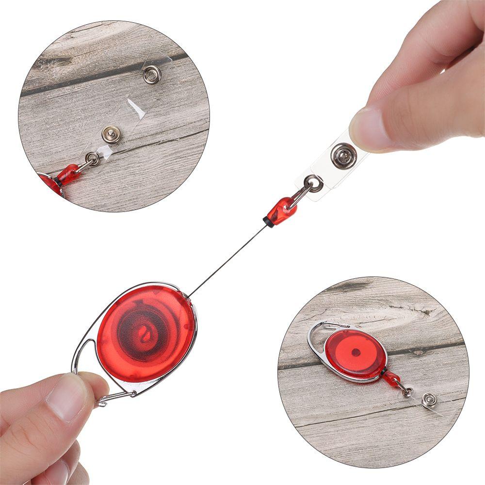 Office Supplies Durable Clip Anti-Lost Clip ID Name Card Badge Holder Retractable Lanyards Key Ring