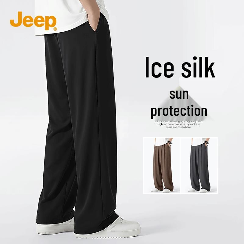 JEEP Men s Summer Ice Silk Quick-Dry Straight Leg Pants L