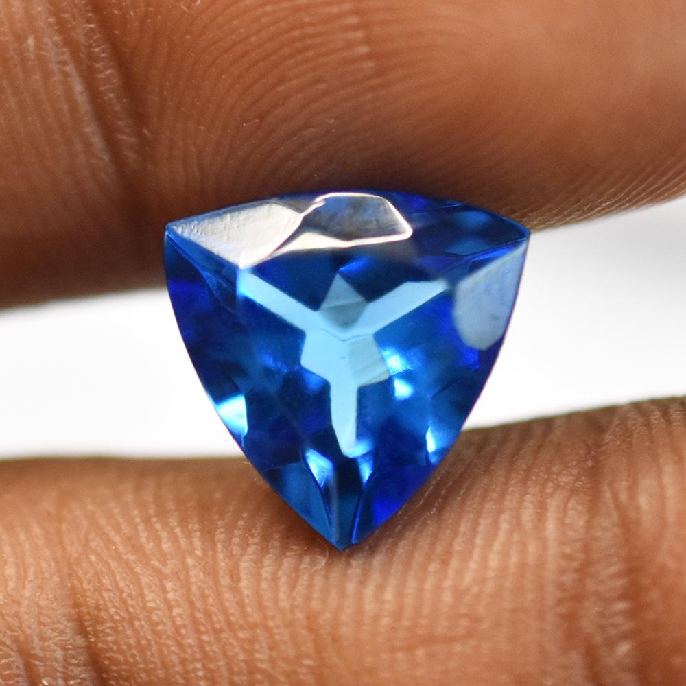 Natural Blue Sapphire Loose Gemstone 7.40 Ct Trillion Cut From Sri Lanka September Birthstone Gift