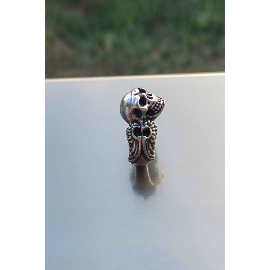 Totenkopf-Skelett-schwarzer verstellbarer Ring